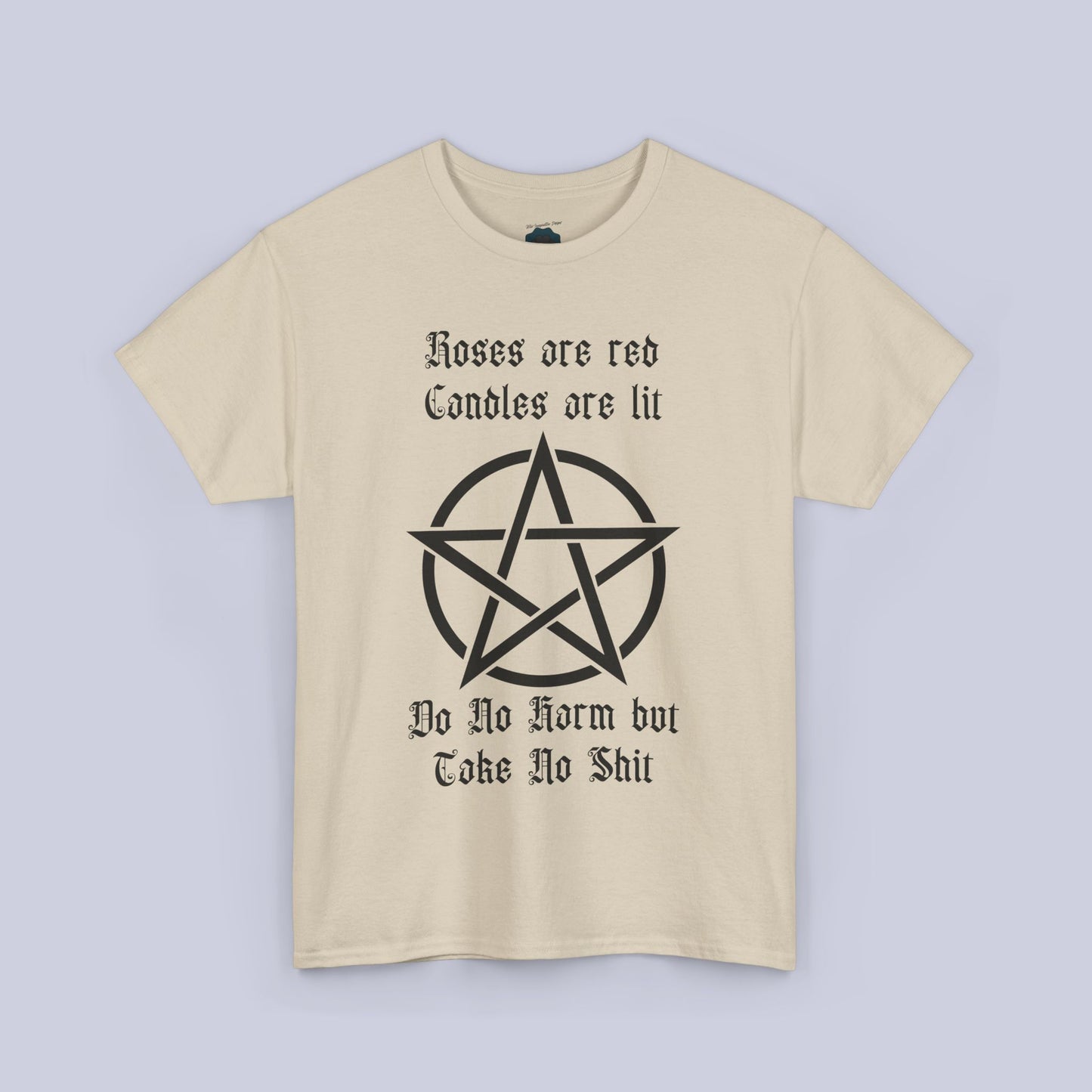 Gothic Men's Tee - "Roses are Red, Candles are Lit" with Pentagram Design - Perfect for Alternative Fashion & Witchy Vibes