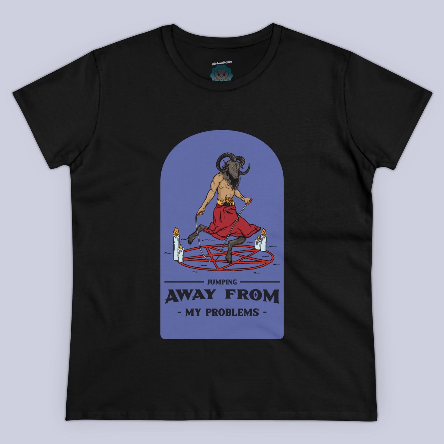 Baphomet Jumping Away From My Problems Women's Tee