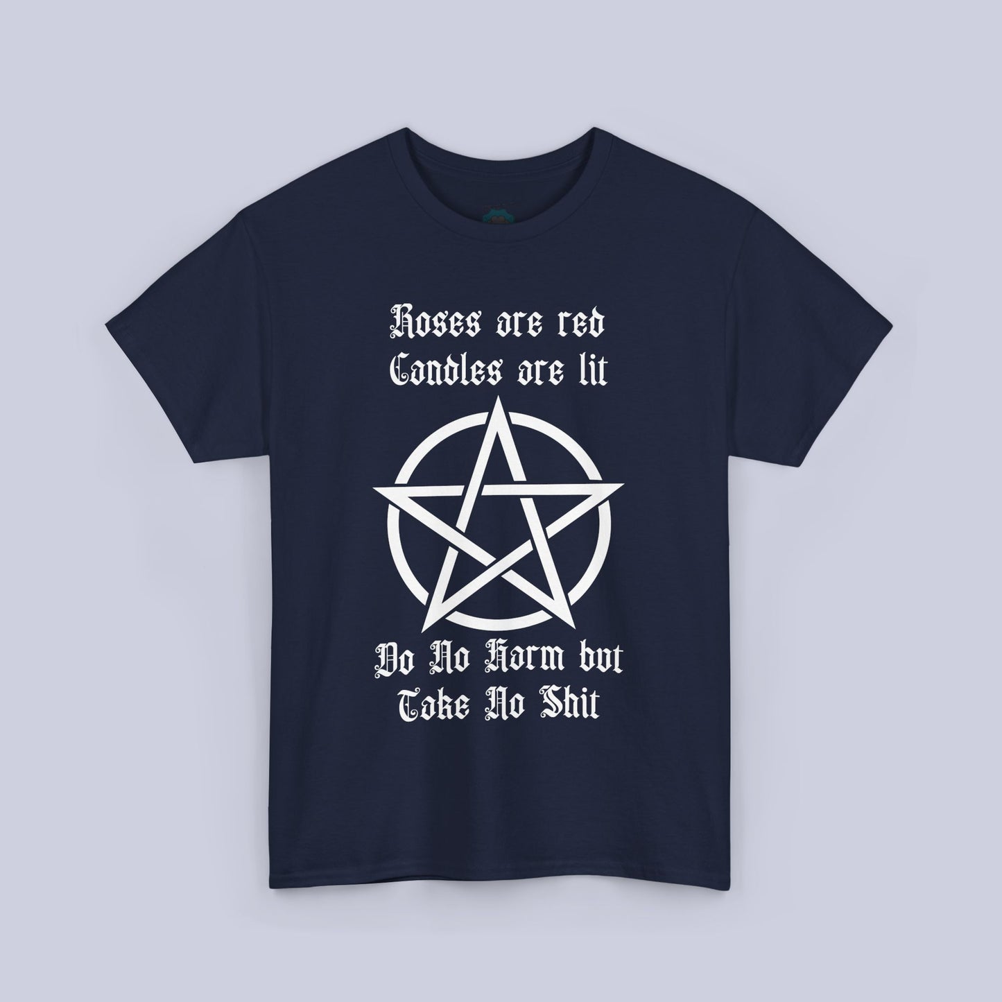 Gothic Men's Tee - "Roses are Red, Candles are Lit" with Pentagram Design - Perfect for Alternative Fashion & Witchy Vibes