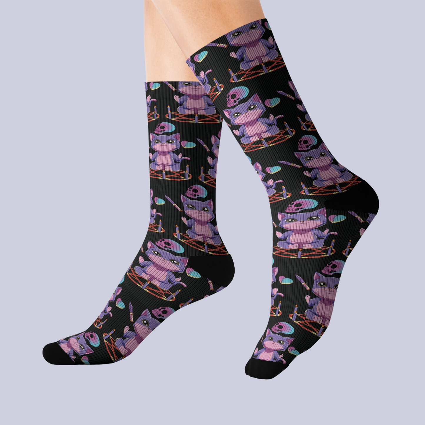 Summoning Kitty Crew Socks