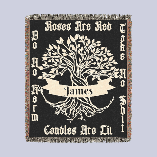 Personalized Tree of Life Woven Blanket