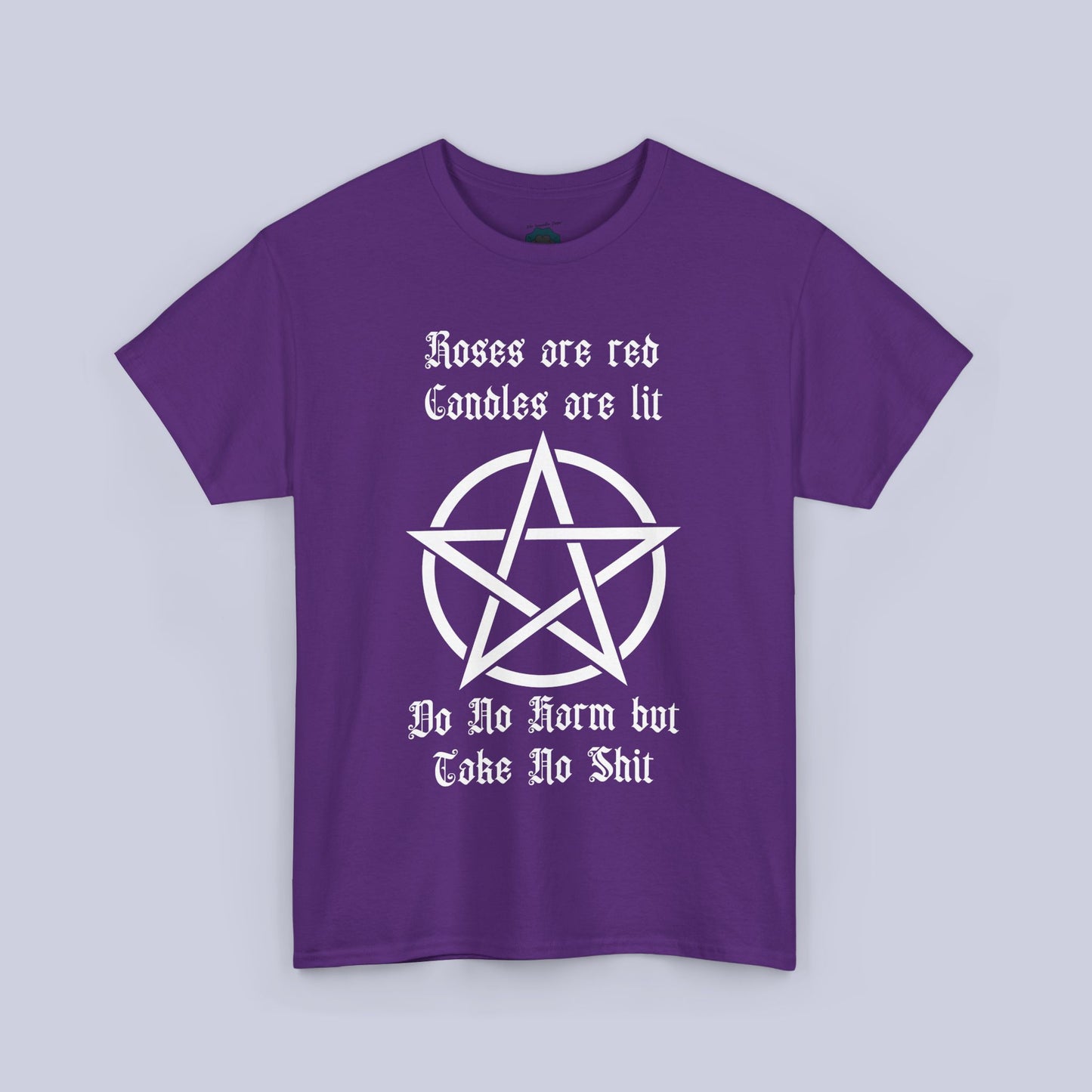 Gothic Men's Tee - "Roses are Red, Candles are Lit" with Pentagram Design - Perfect for Alternative Fashion & Witchy Vibes