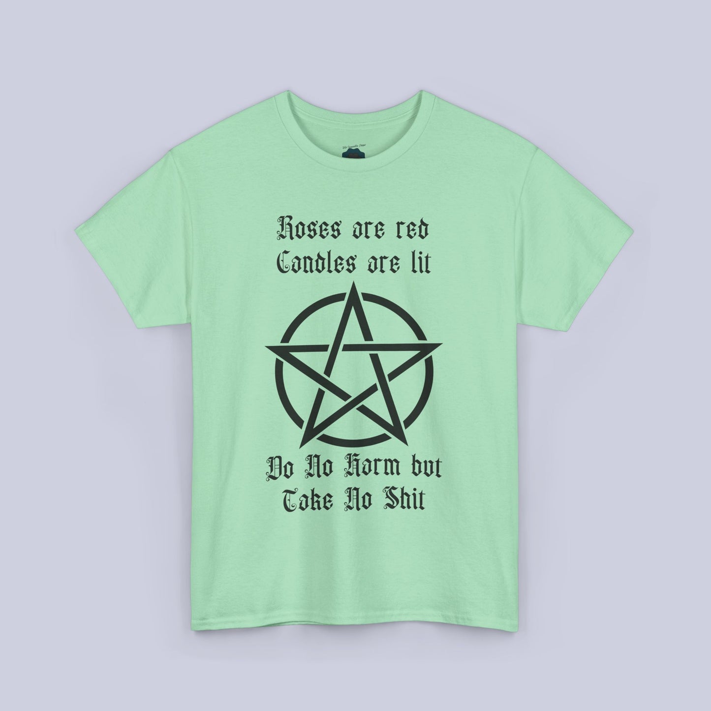 Gothic Men's Tee - "Roses are Red, Candles are Lit" with Pentagram Design - Perfect for Alternative Fashion & Witchy Vibes